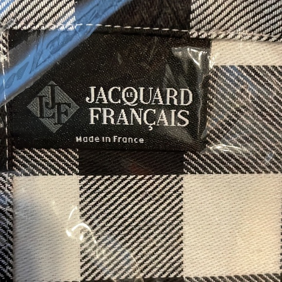 Le Jacquard Francais checkerboard placemats (2) Black white and red - Picture 4 of 5